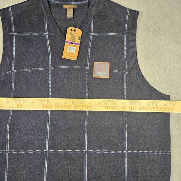 Dockers Sweater Vest Mens Sz XXL Navy Blue Classic Fit Business Grandpa Classic - Picture 5 of 6